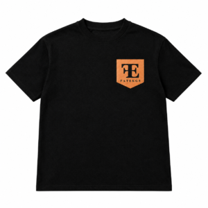 FATE Black Leather Patch T-Shirt | Premium Streetwear